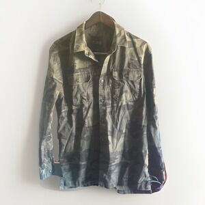 Djab Exclusivite Simons Men's Button Up Camo Shirt Size Large Long Sleeve‎